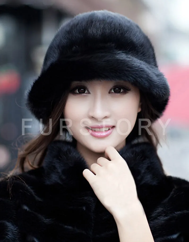 Real Good Quality Mink Fur Hat New Fedoras Cap Headgear Headdress Head Warmer Natural Fur Hats FS060306