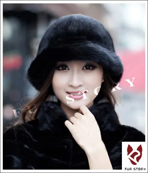 Real Good Quality Mink Fur Hat New Fedoras Cap Headgear Headdress Head Warmer Natural Fur Hats FS060306