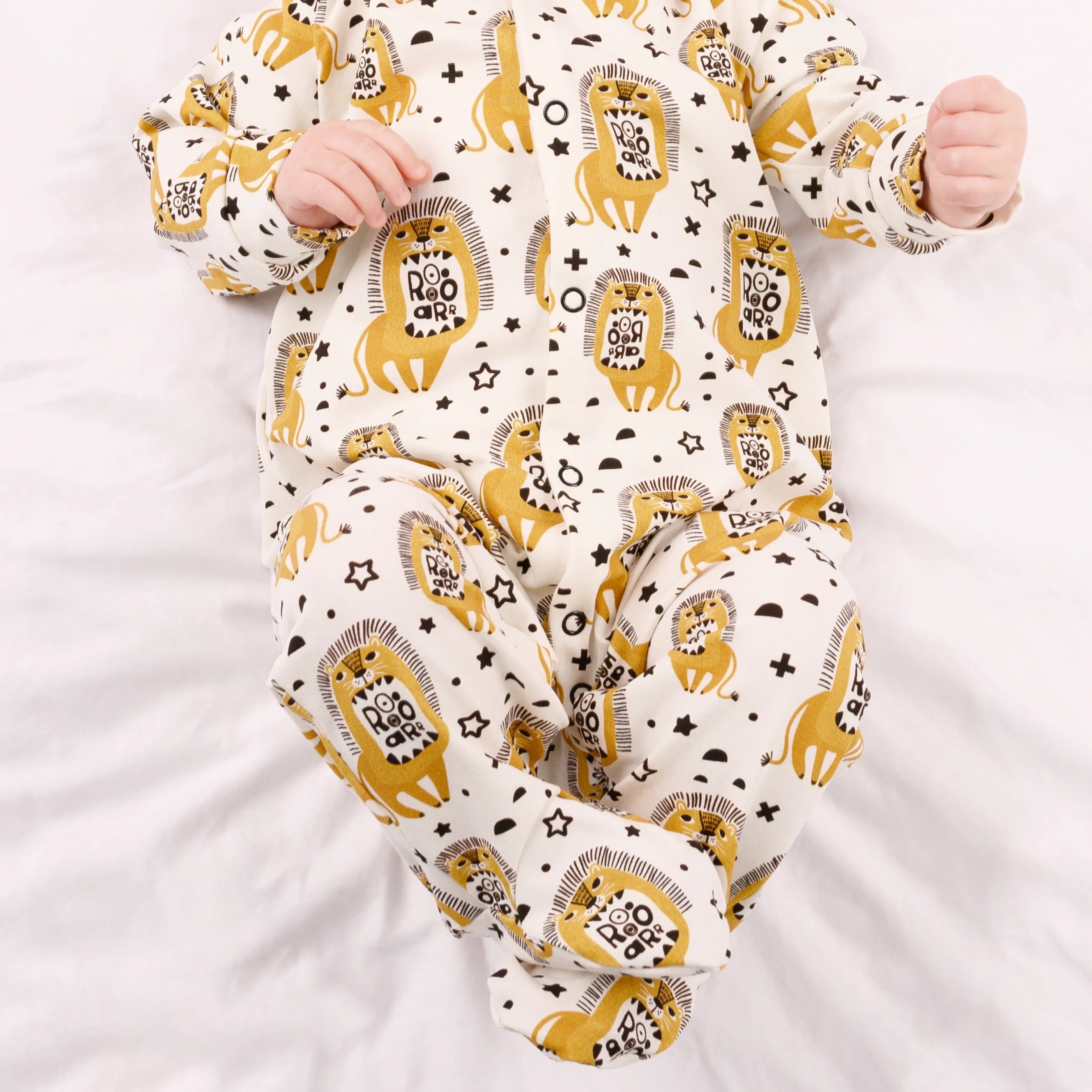 ROARsome Lions cotton sleepsuit