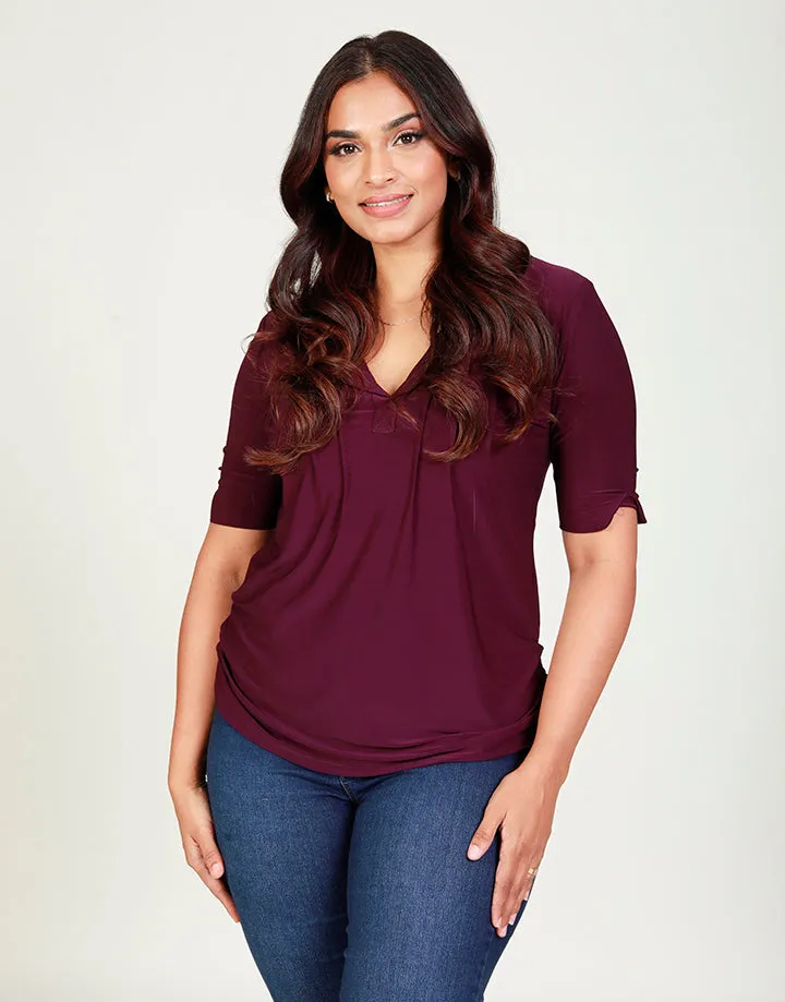 Short Sleeves Top with Pintucks