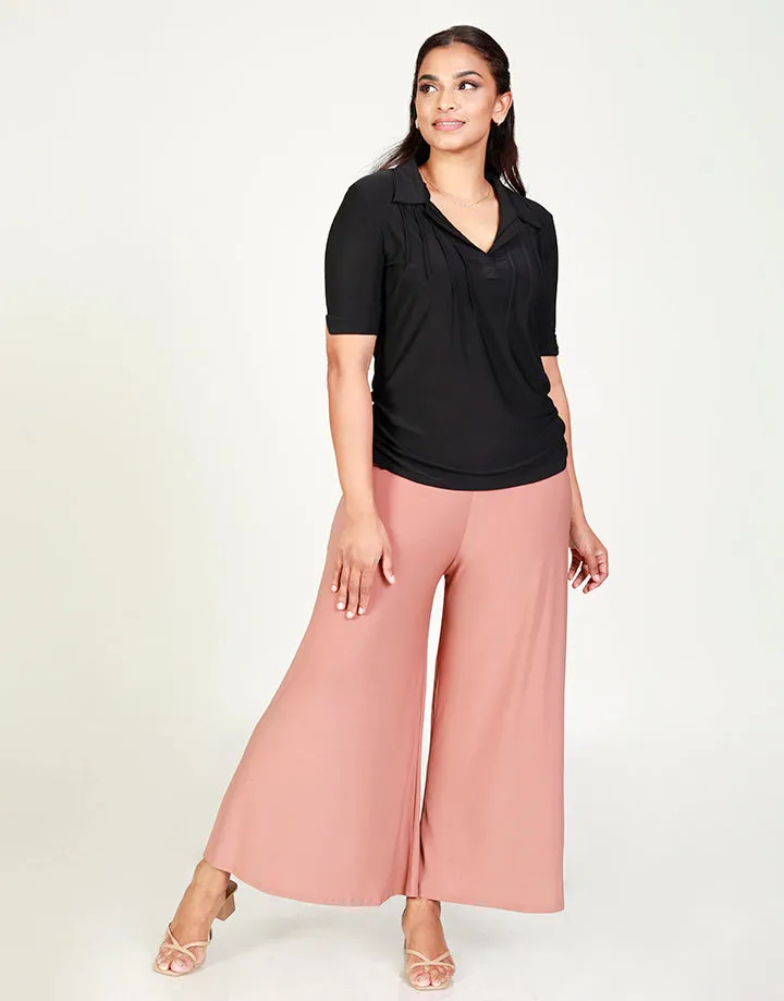 Short Sleeves Top with Pintucks