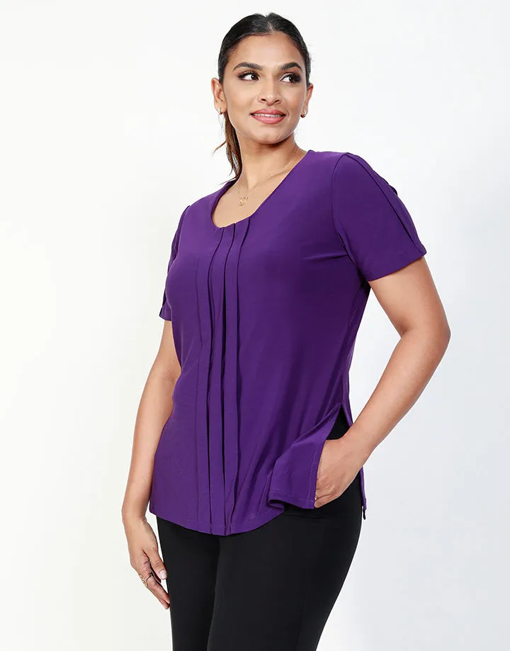 Short Sleeves Top with Pleats