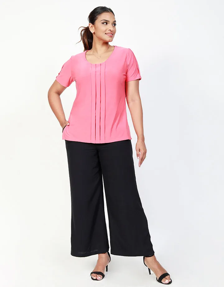 Short Sleeves Top with Pleats