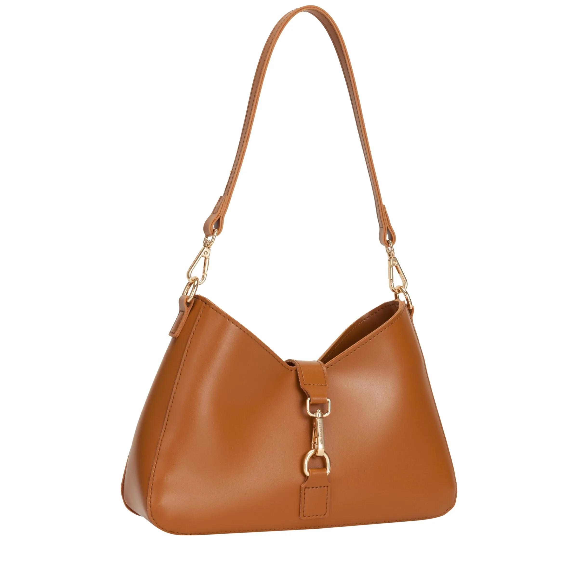 Shoulder Bag With Fastening Detail In Tan