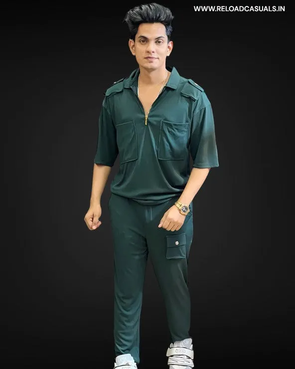 Shoulder Pocket Full Track Suit - Combo