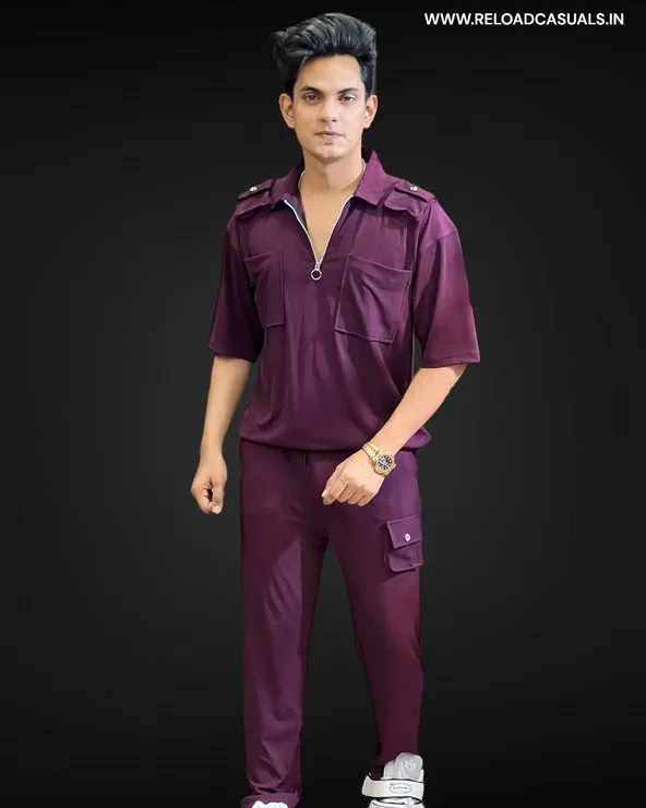 Shoulder Pocket Full Track Suit - Combo