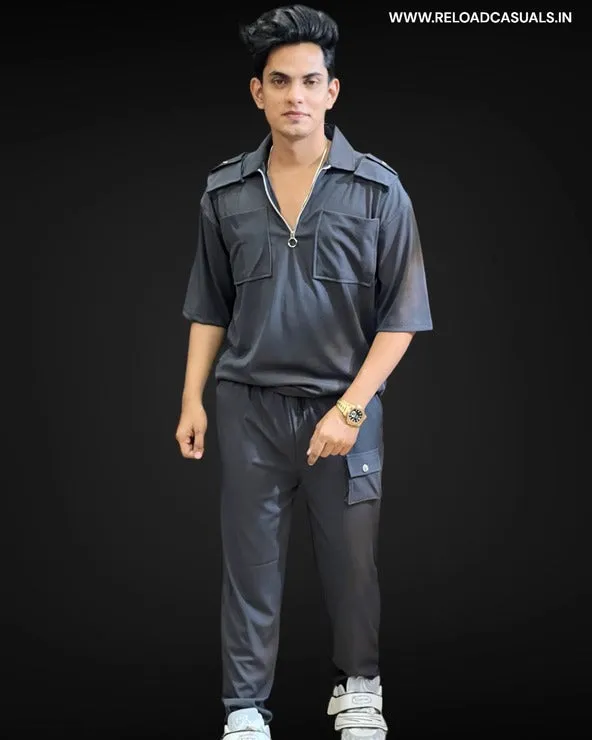 Shoulder Pocket Full Track Suit - Combo