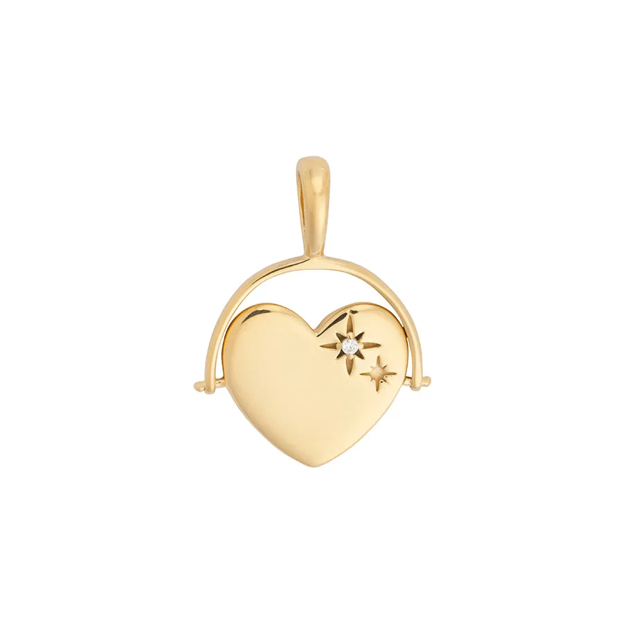 Spinning Heart 14K Gold Vermeil Pendant