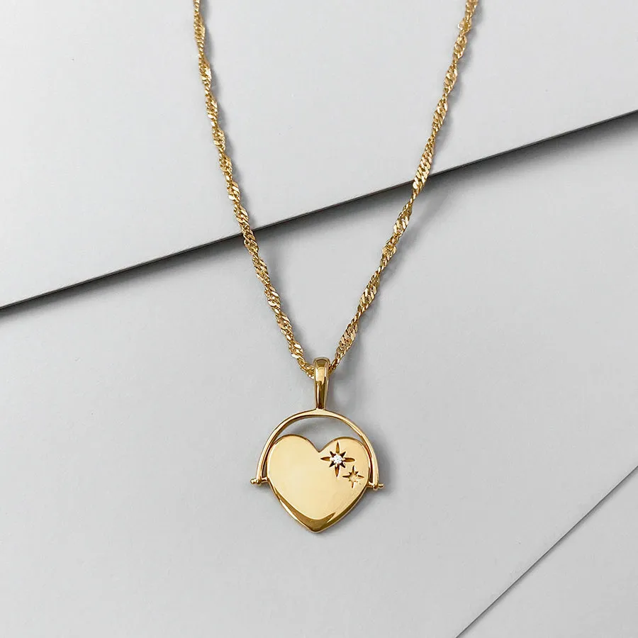 Spinning Heart 14K Gold Vermeil Pendant