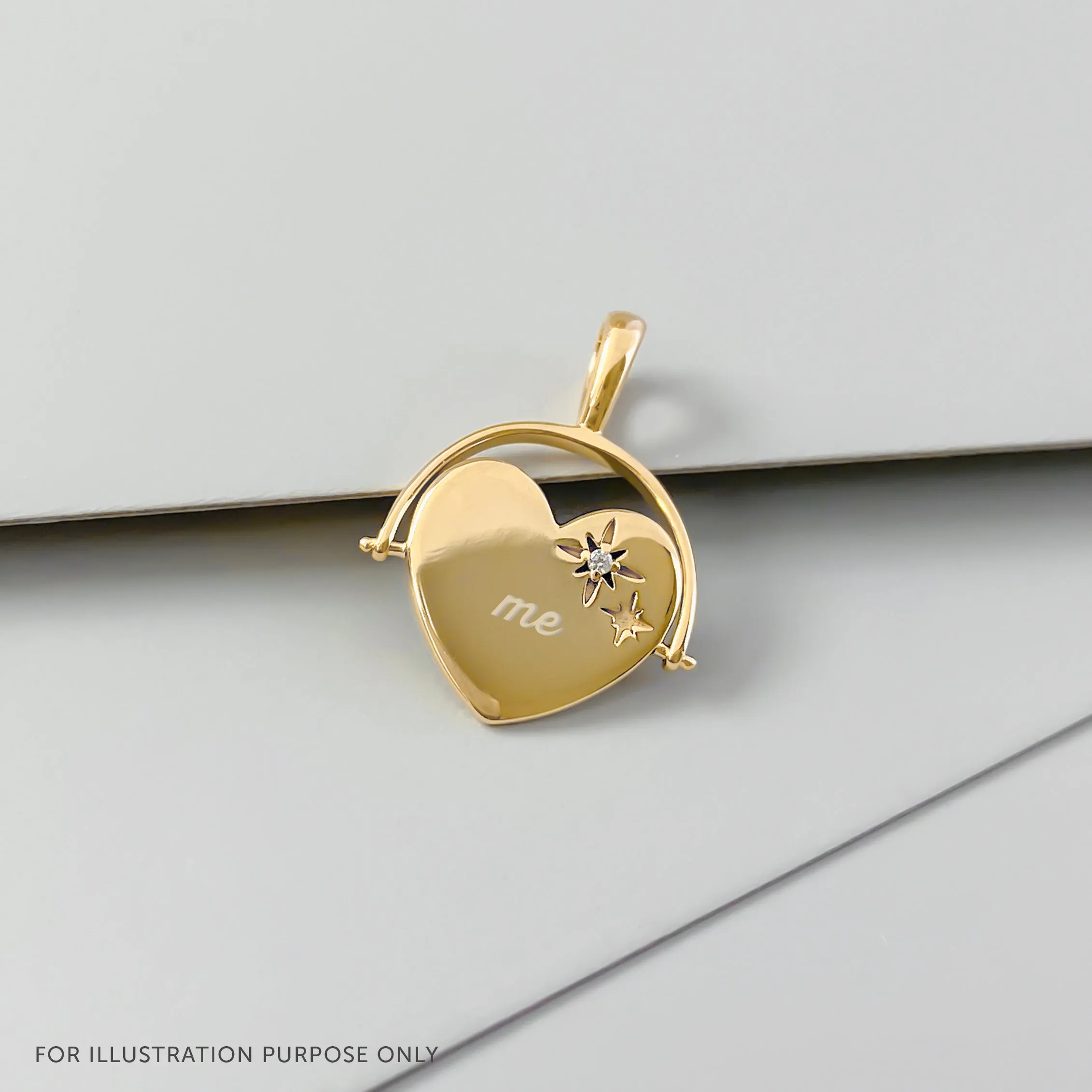 Spinning Heart 14K Gold Vermeil Pendant