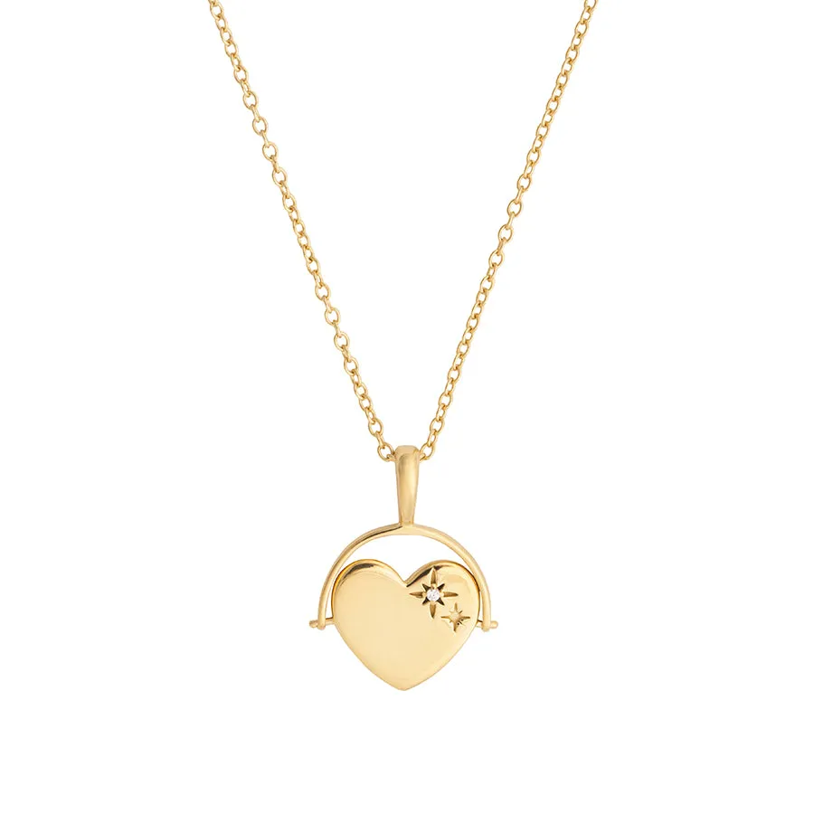 Spinning Heart 14K Gold Vermeil Pendant