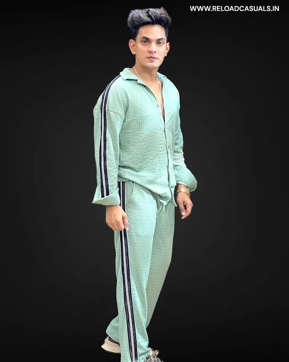 Stripe Popcorn Full Track Suit - Combo