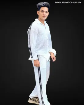 Stripe Popcorn Full Track Suit - Combo