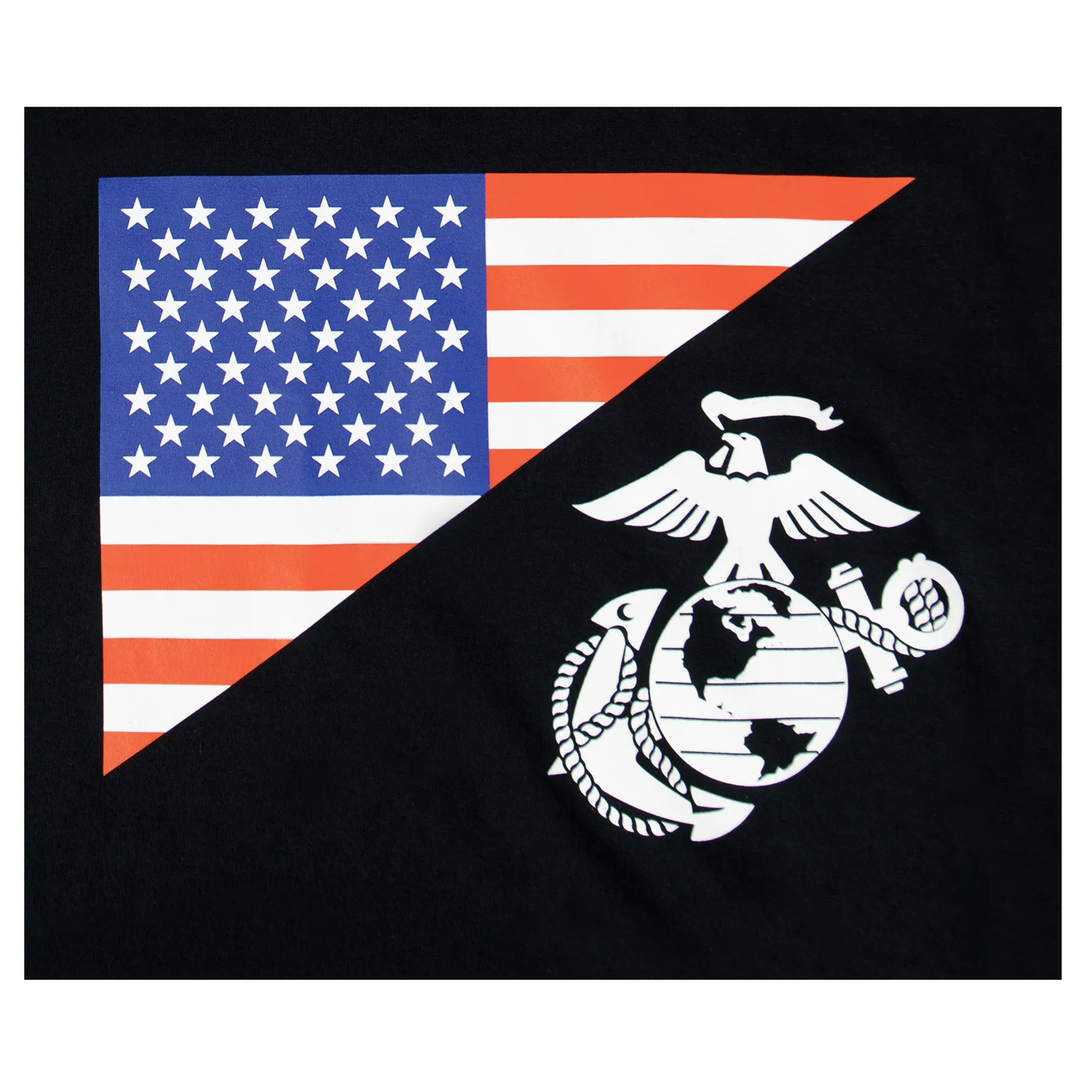 T-Shirt: US Flag and Marine Corps Eagle, Globe, & Anchor