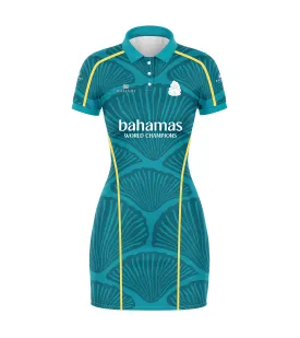 TEAM BAHAMAS POLO DRESS 2024-AQUA