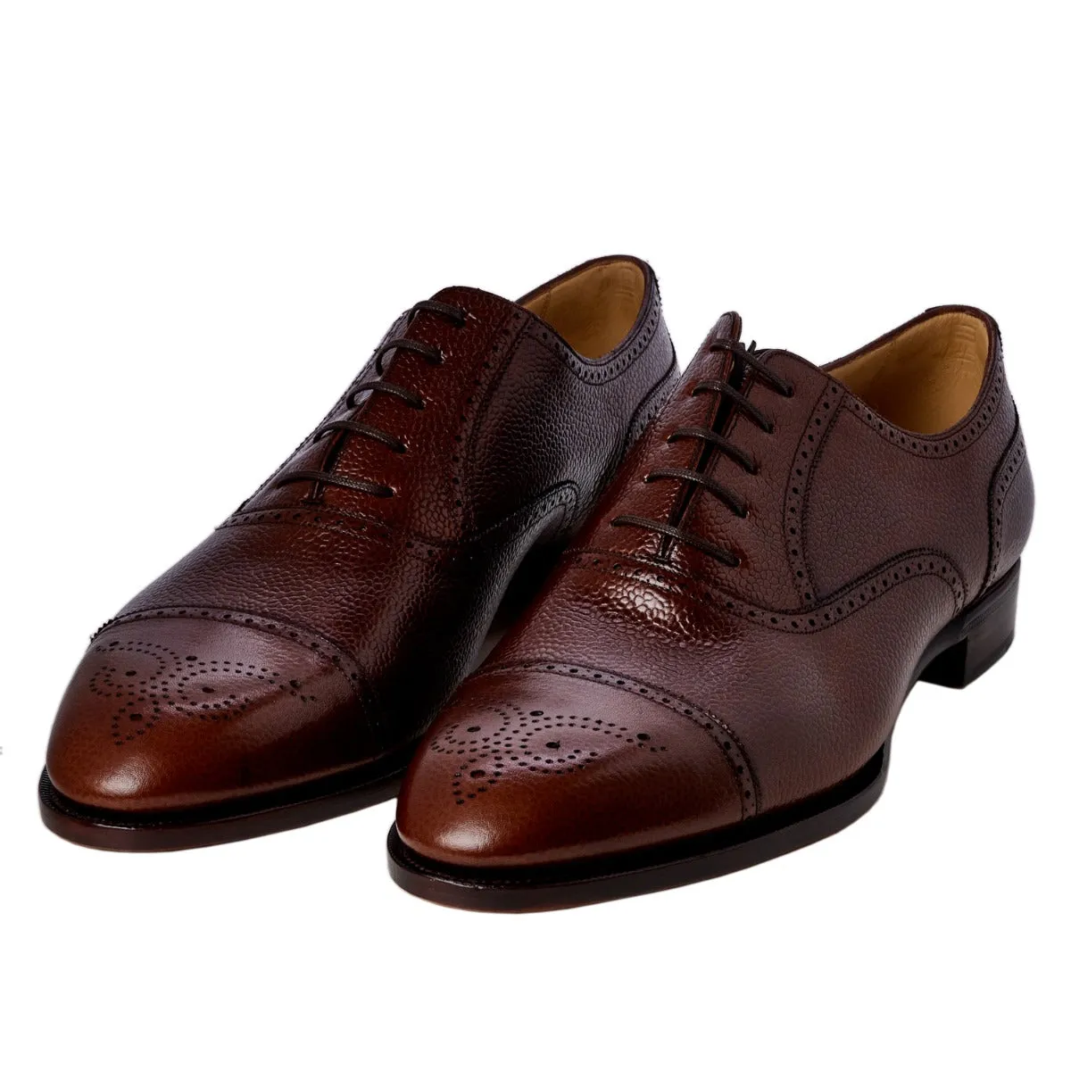 TLB Antique Brown Pebble Grain Semi-Brogue 13UK