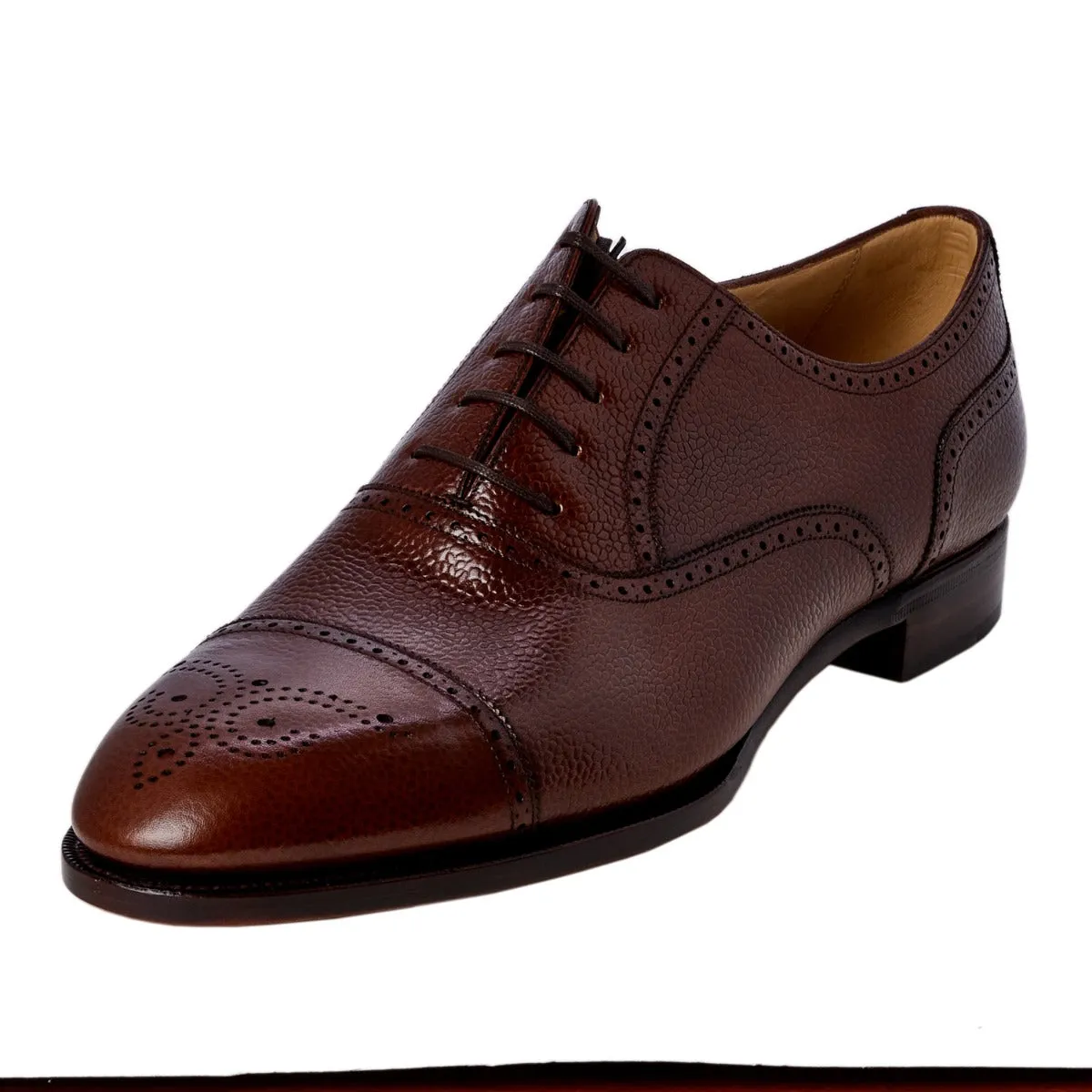 TLB Antique Brown Pebble Grain Semi-Brogue 13UK