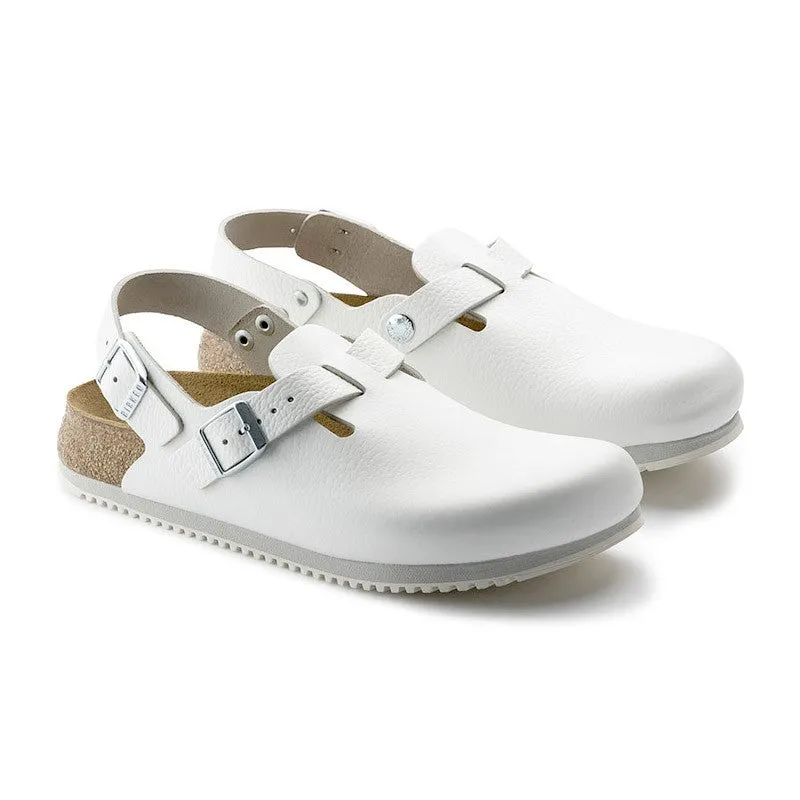 Tokio Clog White Leather Non-Slip Soles - BIRKENSTOCK