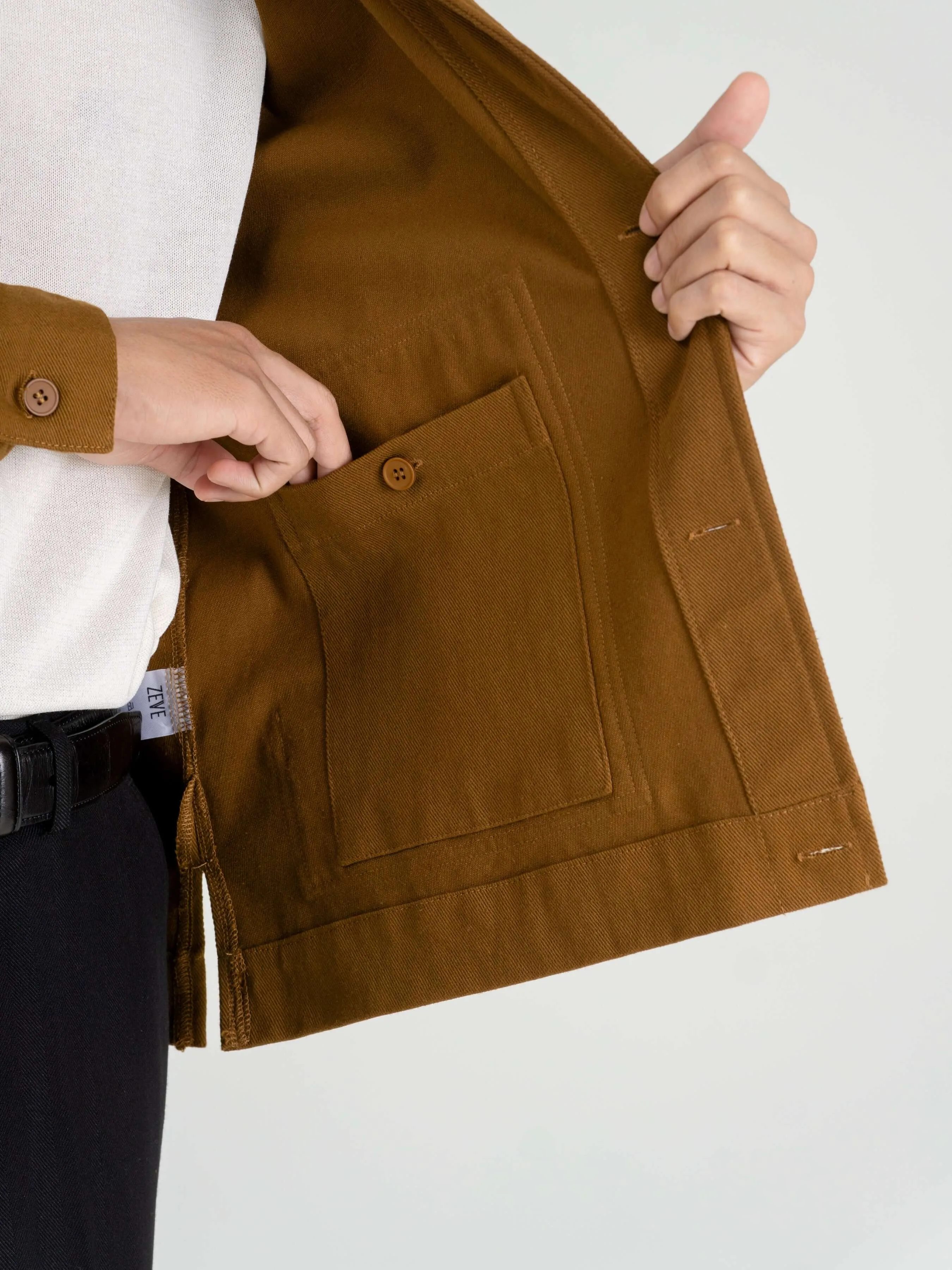 Twill Work Jacket - Coffee