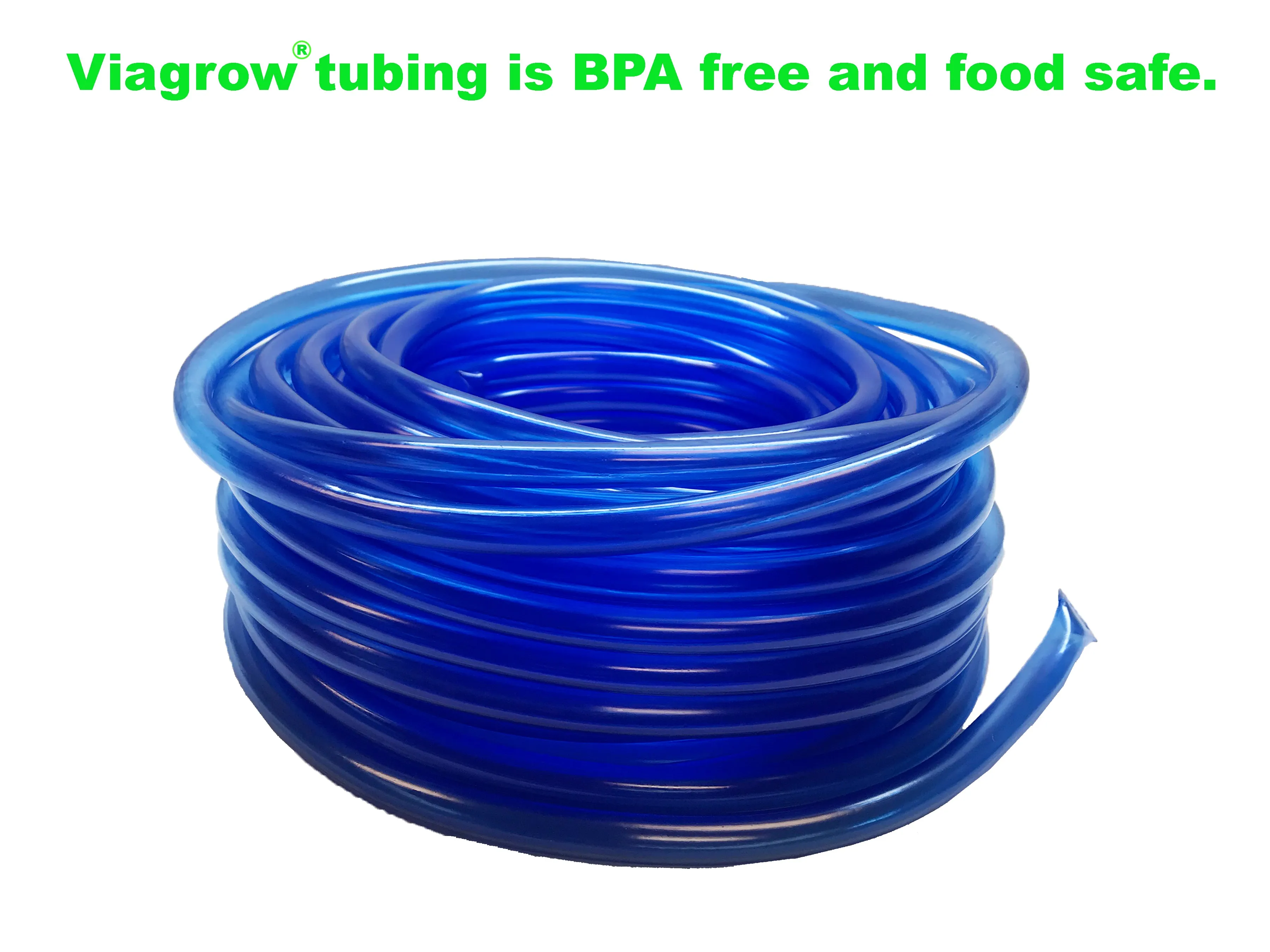 Viagrow Vinyl Multipurpose Irrigation Tubing (100ft, 1/2 ID-5/8 OD), Blue