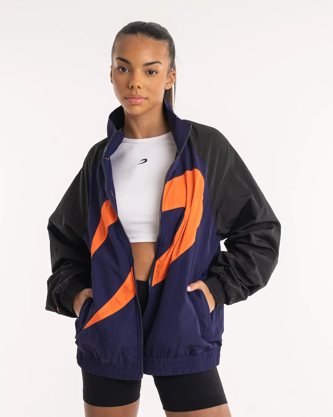 Walker Track Jacket - Black/Navy/Orange