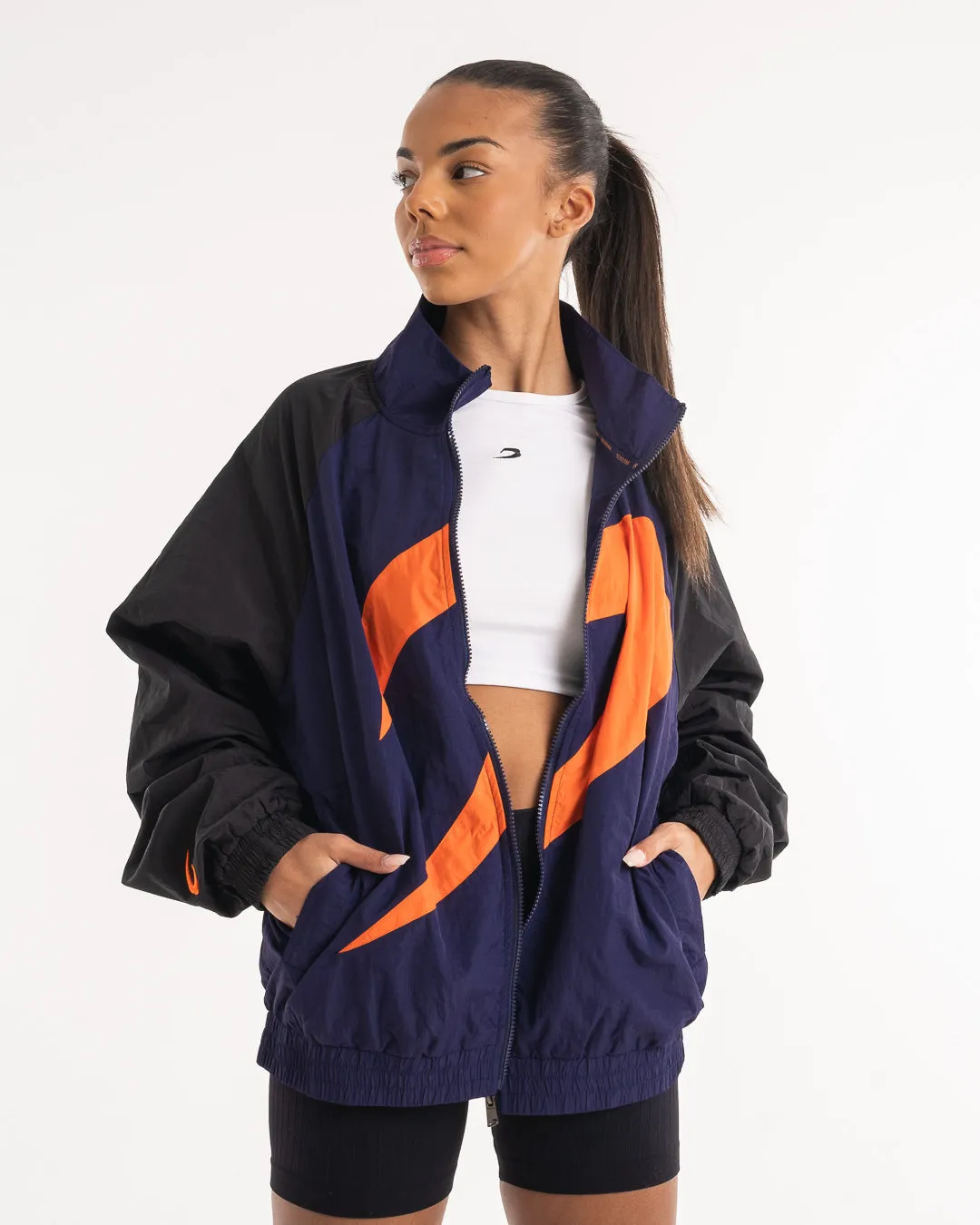 Walker Track Jacket - Black/Navy/Orange