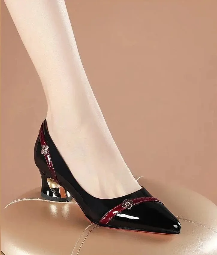 Women's Mid Heel Pointed Toe Shoes: Thick Heel, Soft Sole, Professional, Versatile, Comfortable Shallow Mouth