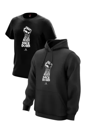 XAPE Never Back Down Hoodie & Tee - Black