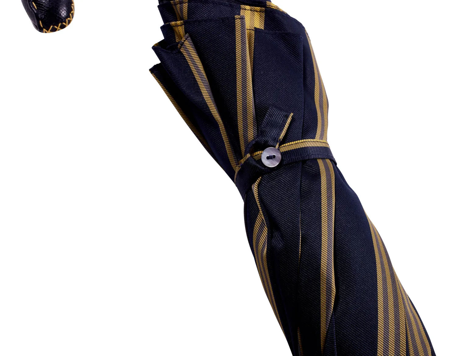 Yellow/Navy Stripe Travel with Leather Handle